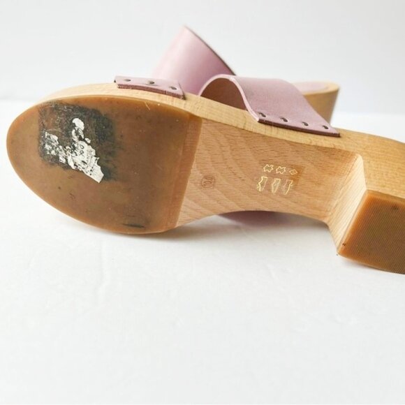 MADEWELL The Clara Clog Sandal Lavendar Leather Strap Wood Clog Sole Size 11 - Picture 4 of 13